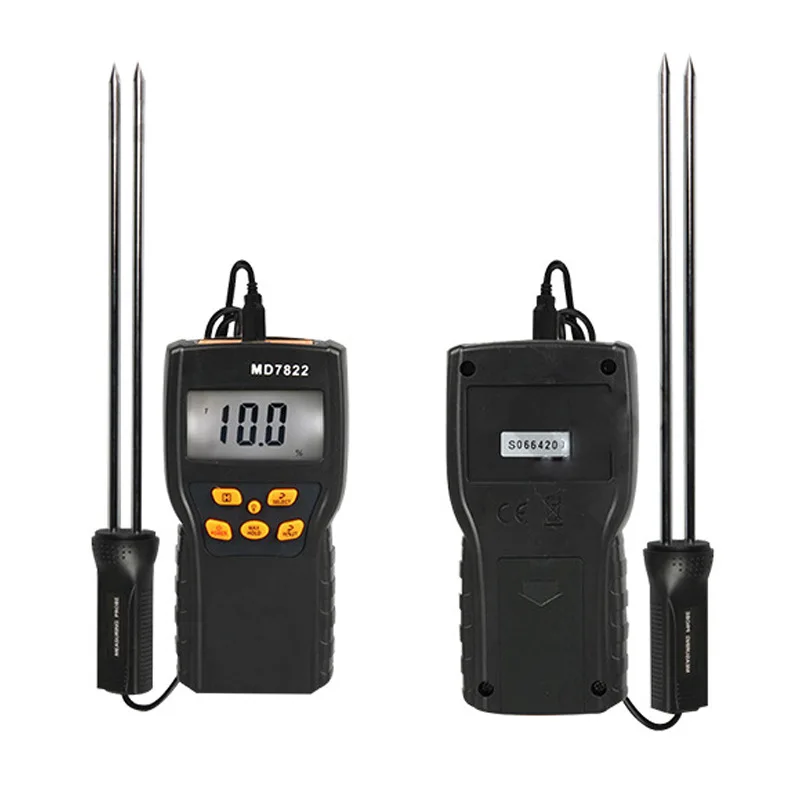 MD7822 Digital Grain Moisture Meter LCD Display Humidity Tester Contains Wheat Corn Rice Test Hygrometer Damp Detector