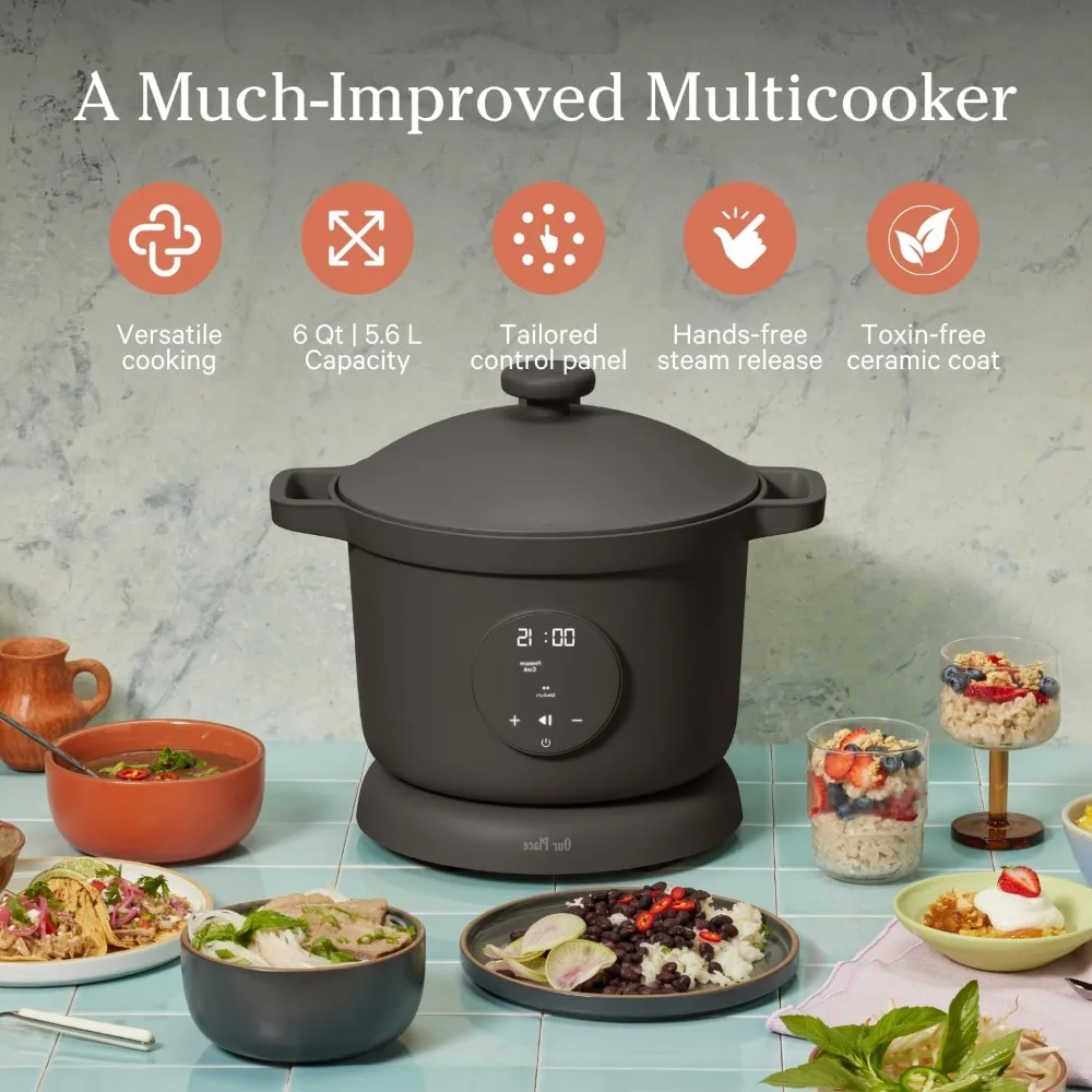 Cooker  6-quart Multicooker |4 Versatile Modes |Pressure Cook, Slow Cook, Sear & Saute, Keep Warm