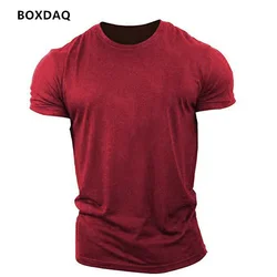 Solid Color Men Sports Style T-Shirts Short Sleeve O-Neck Running Fitness Sporty Tops Summer Gym Workout Casual T Shirt Big Size
