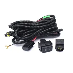H11 H8 H16 Fog Light Lamps Wiring Harness LED Indicator Switch Kit 12V 40A Relay