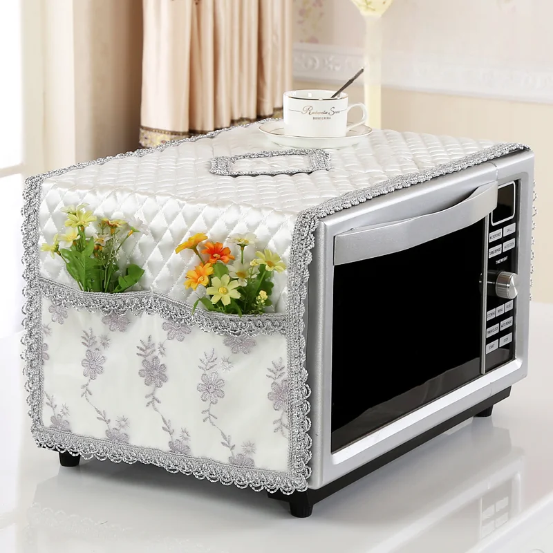 Simple All-inclusive Microwave Cover Protective Cover Waterproof and Oil-proof Household Dust-proof Microwave Cover Towel