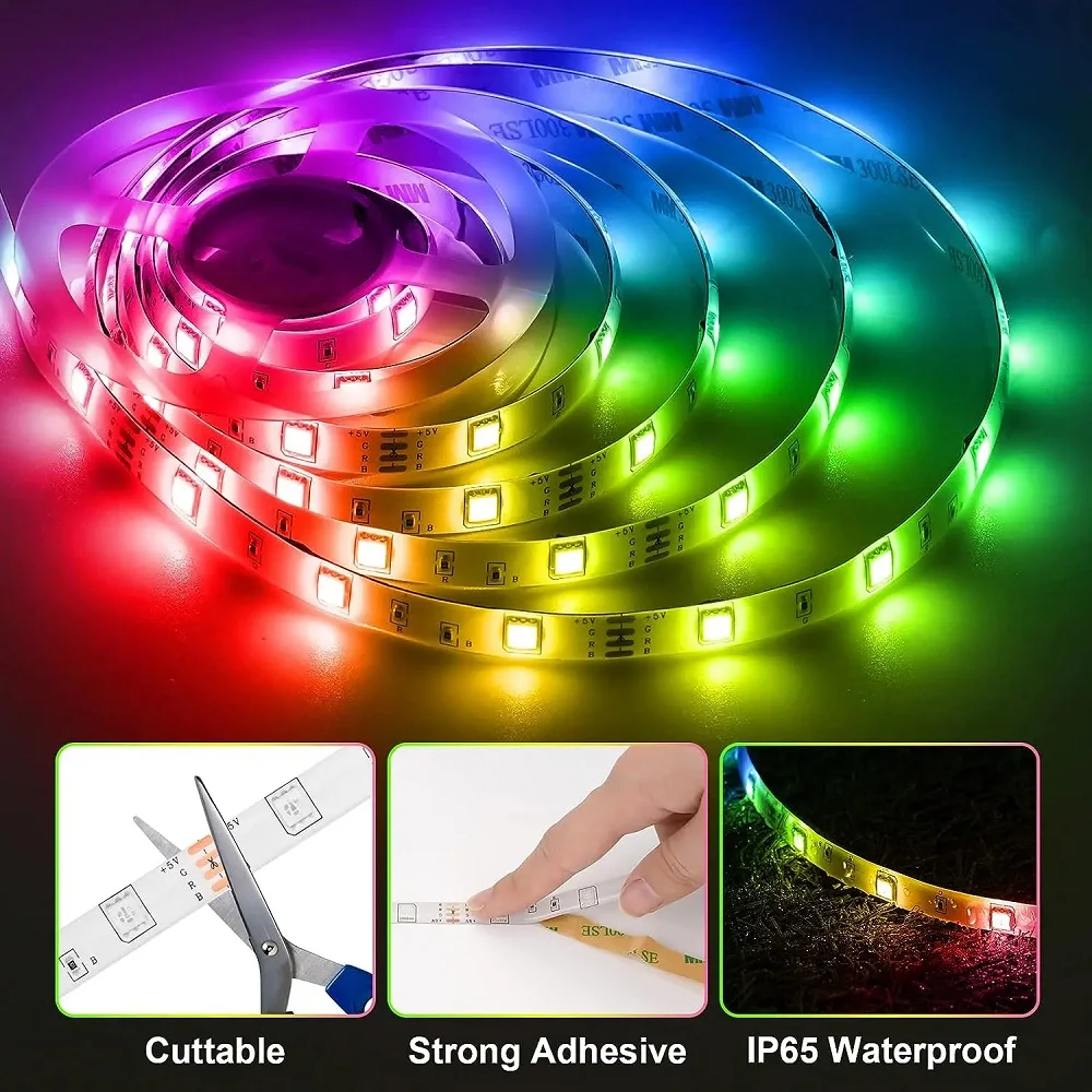 LED light with 24 keys RGB neon light 1-30m strip light RGB LED tape Smart LED light forroom decoration