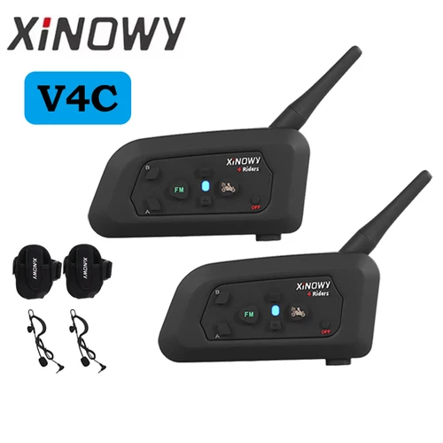 Imagen 1 del producto XiNOWy V4C árbitro auriculares Bluetooth intercomunicador fútbol auricular Full Duplex 1200M BT interfono impermeable IPX5 FM Radio
