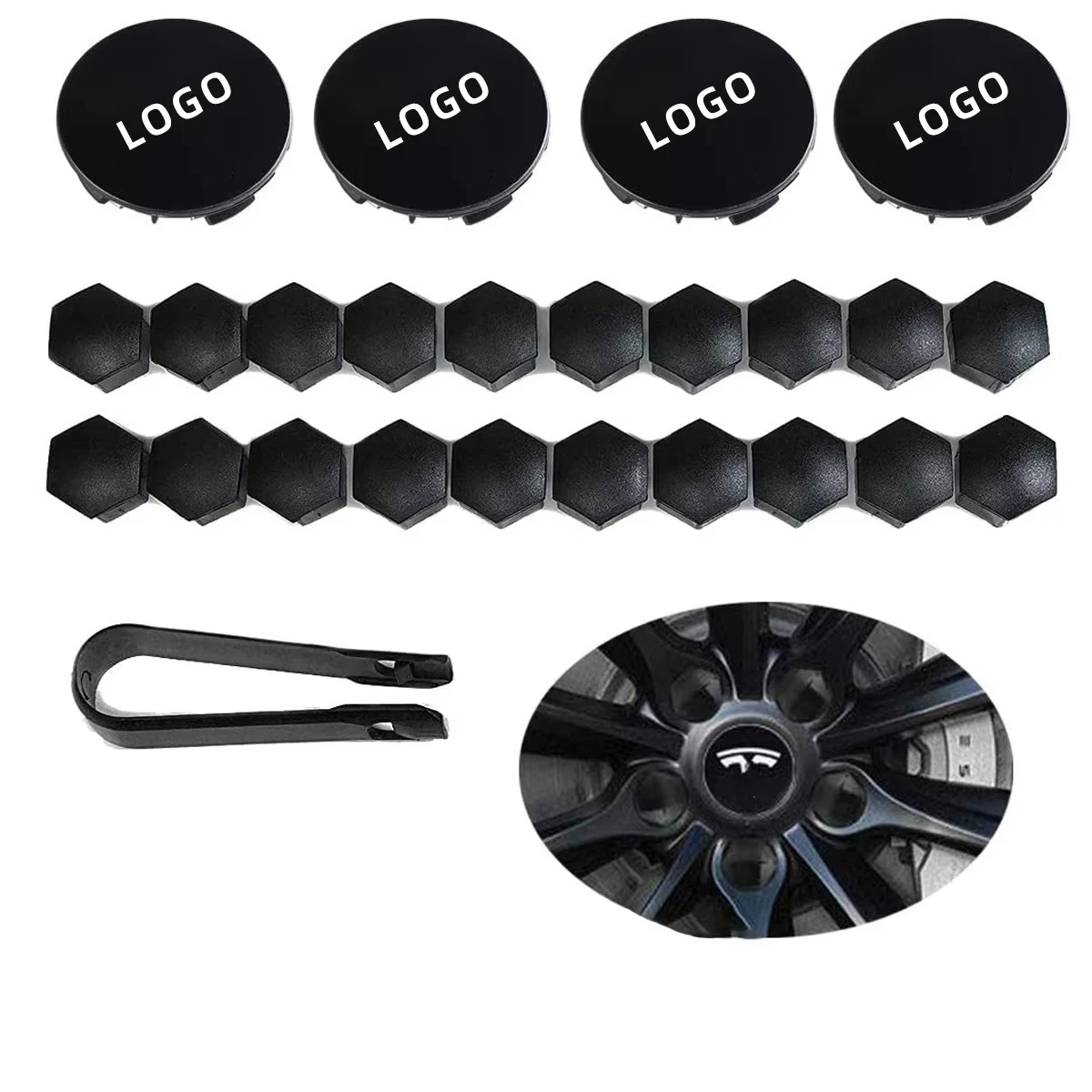 1 set of Hub Screw Cover Protective Cap Hub Center Cover Tire Modification for Tesla Model Y Model 3/S/X tesla accessoires