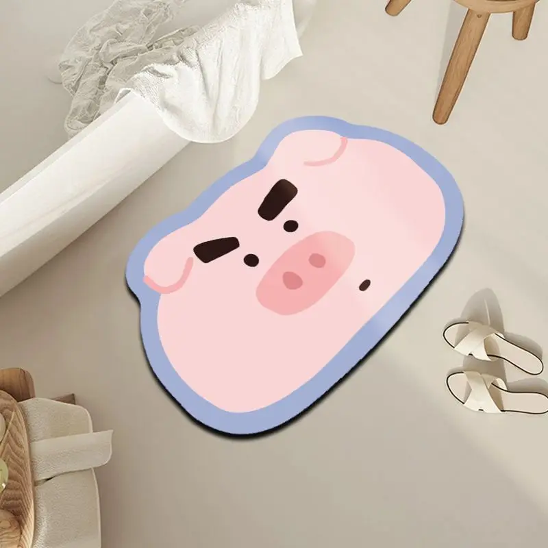 VIKAMA Cartoon Animal Shaped Doormats, Water Absorbent Non Slip Bathroom Indoor Outdoor Entryway Rug, Home Decor
