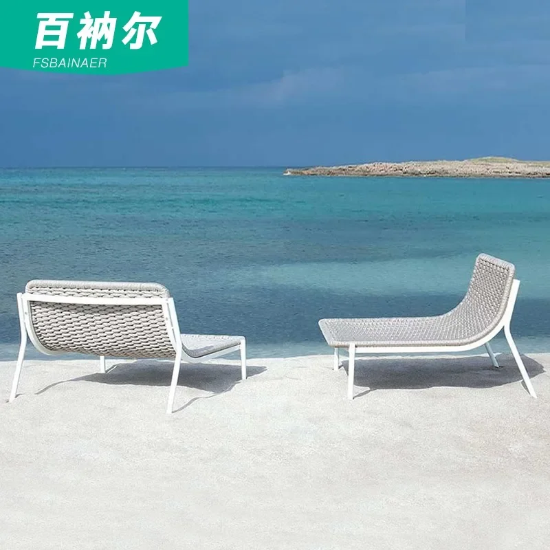 Outdoor leisure chair courtyard villa rope sofa chair balcony single rattan chair B & B outdoor garden terrace table and chairs