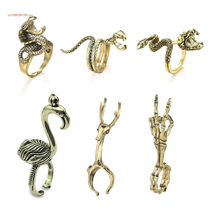 

6PCS Hands Smoking Rack Metal Ring Holder Portable Cigarettes Holder Clamp Finger Cigar Clip Ring for Creative Gift