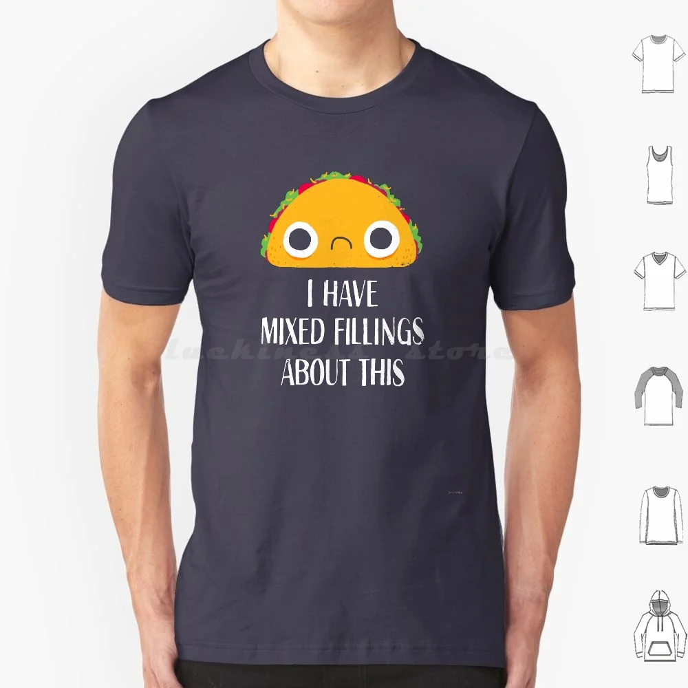 Mixed Fillings T Shirt Big Size 100% Cotton Taco Food Funny Humor Pun Puns Character Dinomike