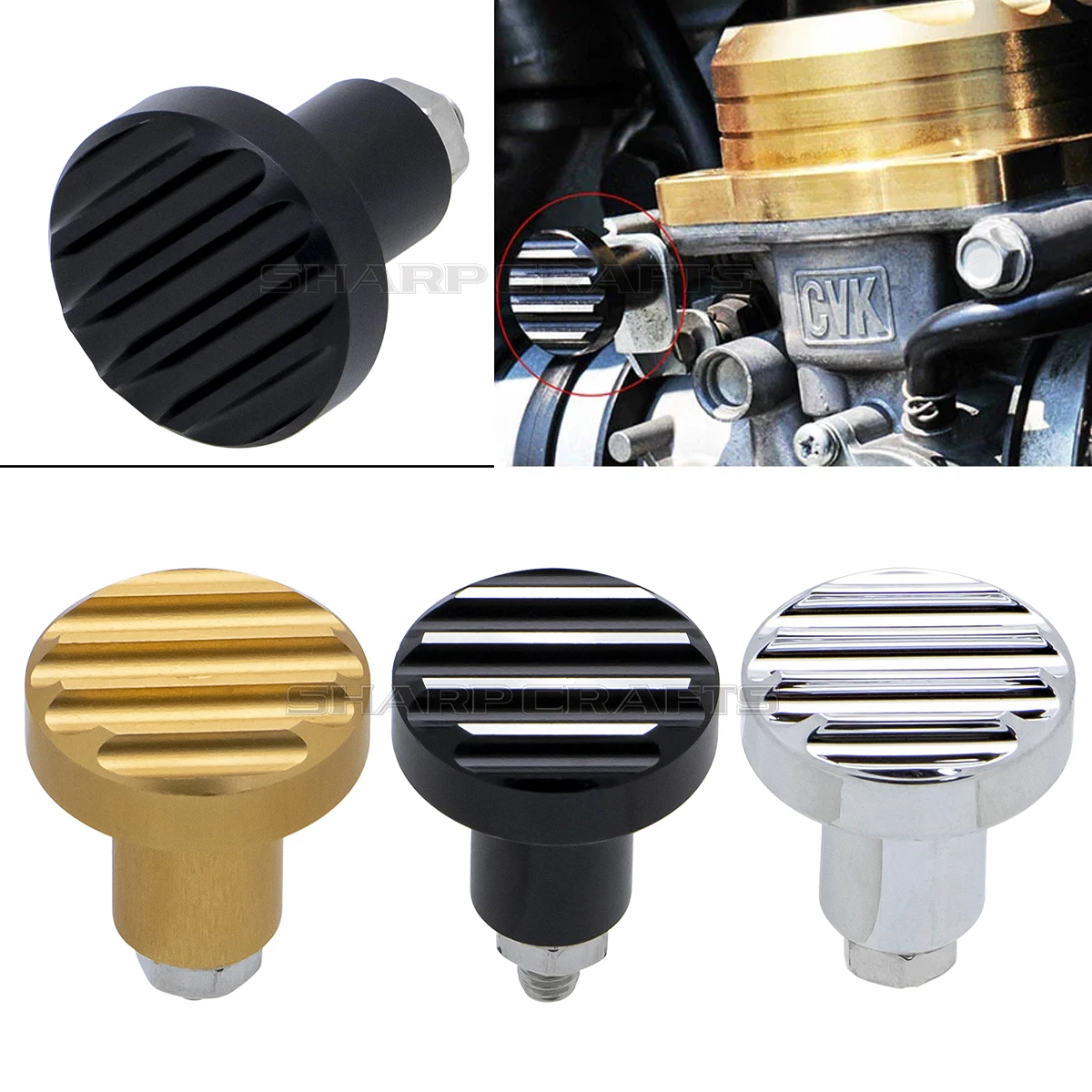 Motorcycle CNC Aluminum Fluted Carburetor Choke Knob For Triumph Scrambler Thruxton 900 Bonneville T100 SE America Speedmaster