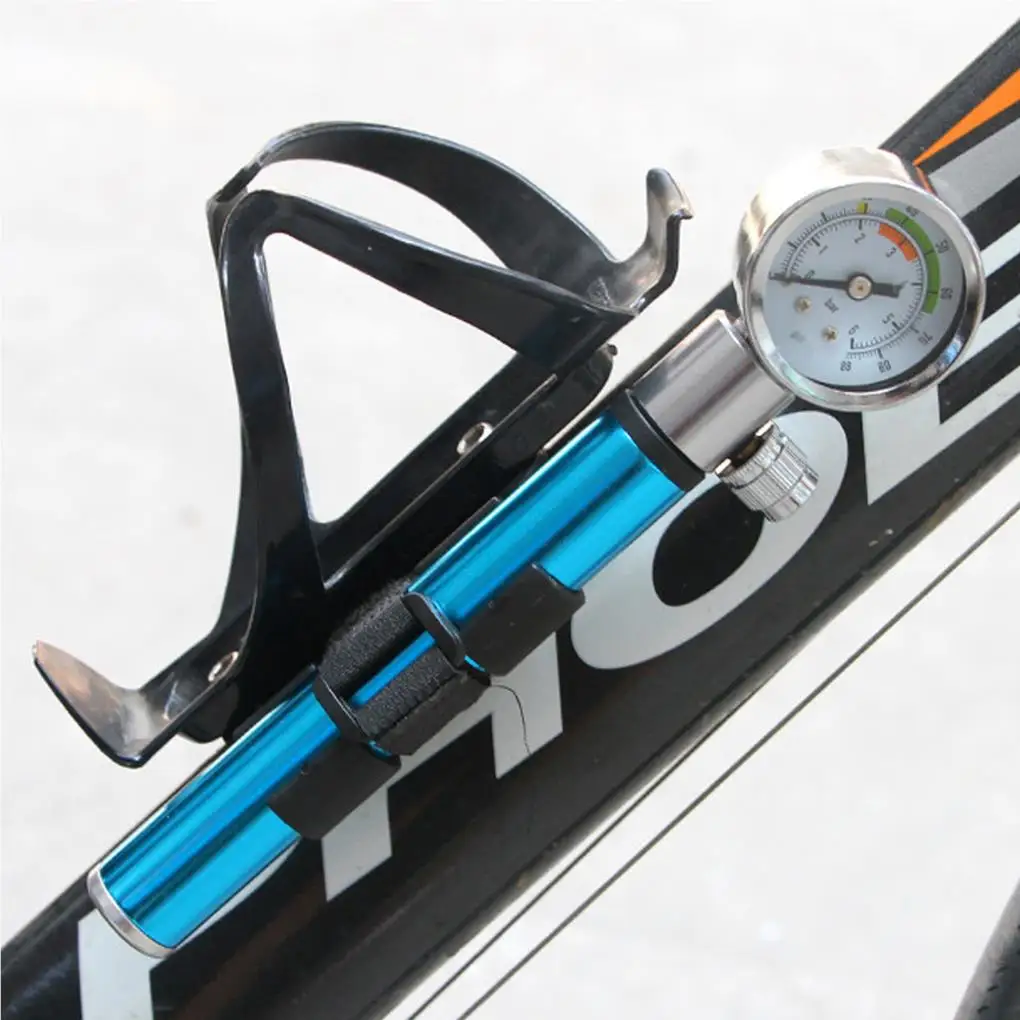 Gonfiatore per pneumatici Pompa per bici Strumenti di gonfiaggio Tasca in lega di alluminio Funzionamento semplice Scala trasparente per mini pompe per principianti