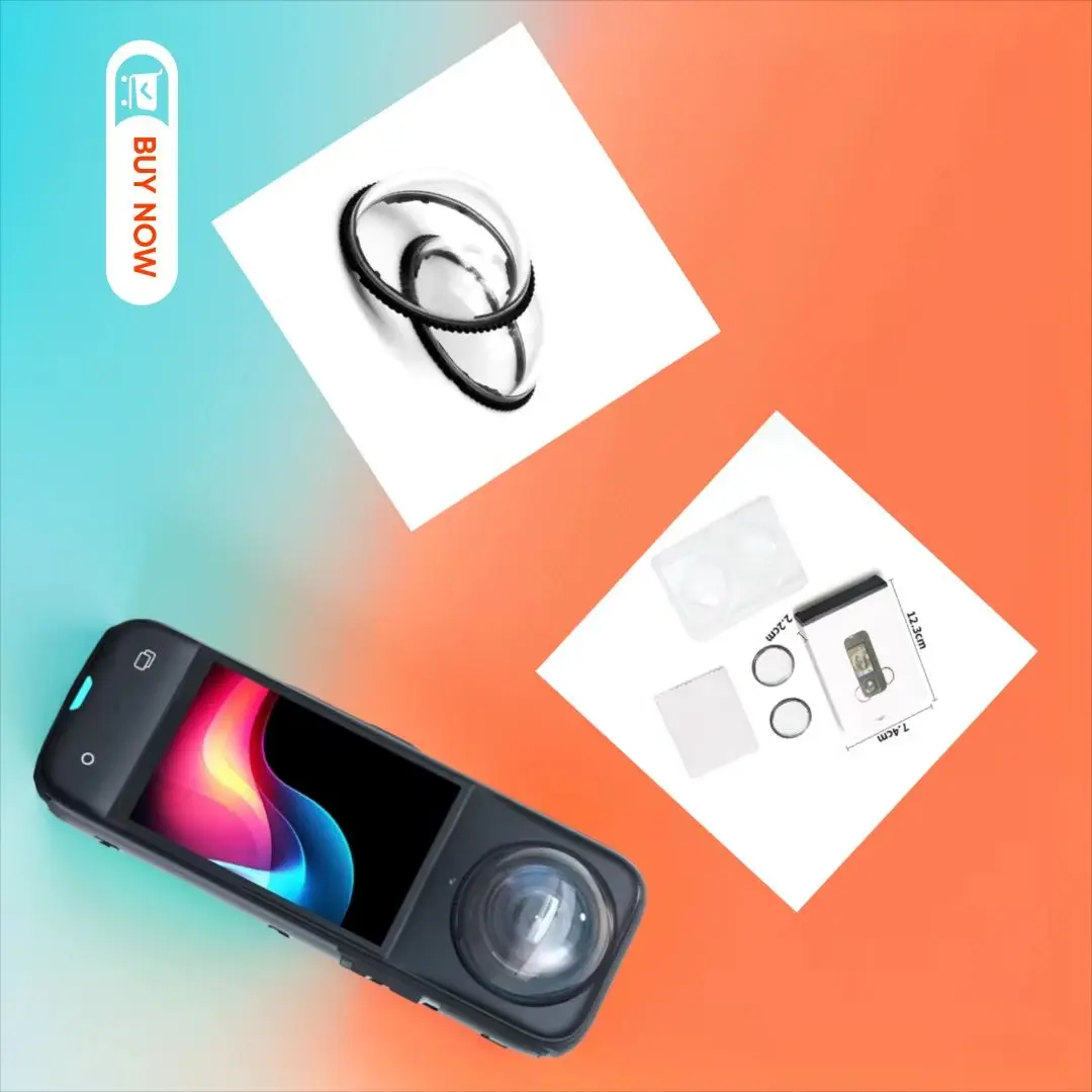 

Rotating Optical Tempered Glass/PC Protective Mirror for Insta360 X4 Sports Camera, Neutral Plastic/Glass Accessory