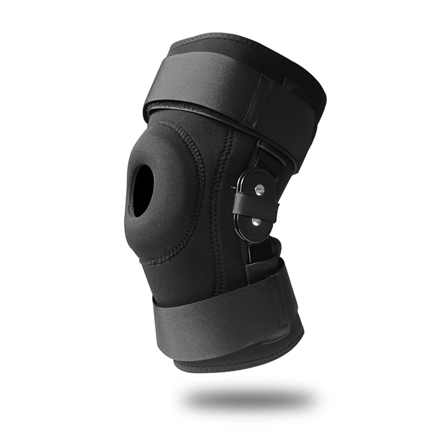 Hinge Adjustable Hinged Knee Brace, Black Men & Women Best Knee Brace Support, Sports Knee Pad