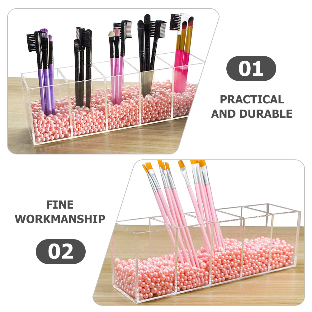 Large Acrylic Desktop Organizer Multi Function Storage Box for Makeup Brushes Pens Stationery Tools Home Office Vanity