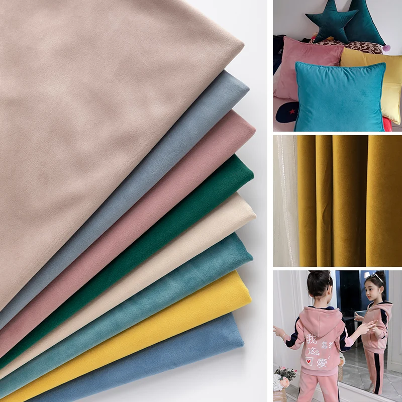 Upholstery Fabric for Furniture Velvet Sofa Chairs Solid Color Thicken Home Decoration Accessories