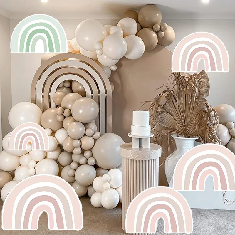 12/18/36Inch Boho Rainbow Party Cardboard Pink Green Kt Board Cut Out Wedding Backdrop Decor  Birthday Baby  Shower Photo Props