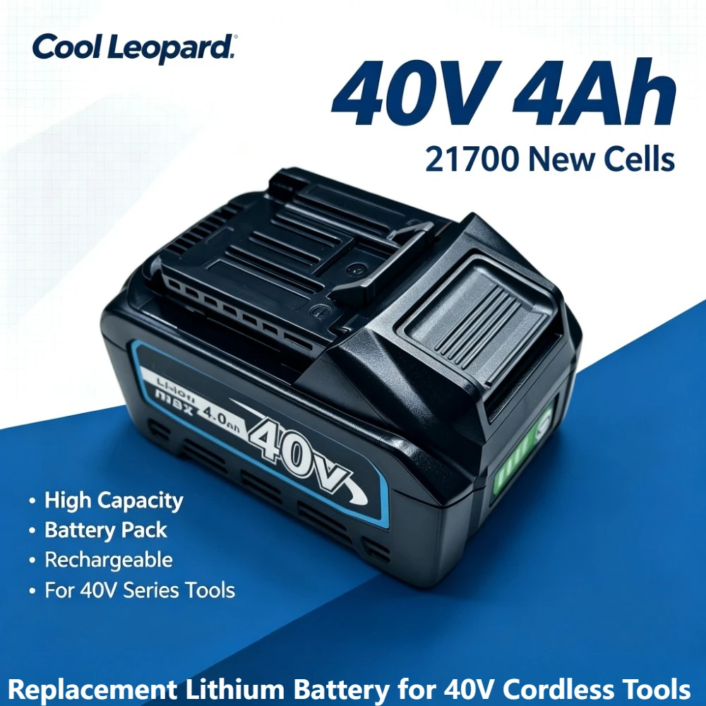 40V Max 4.0Ah Replacement Lithium Battery, New 21700 Li-ion Cells, Compatible for Makita 40V Cordless Power Tools