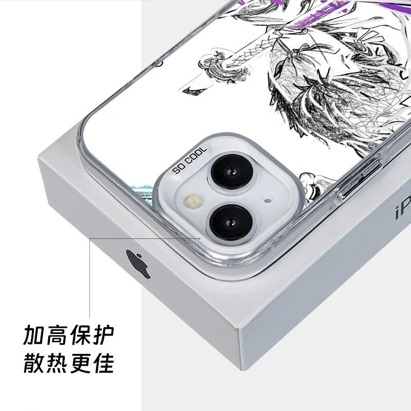 Funda de teléfono 3D de una pieza Roronoa Zoro para iPhone 17 16 15 14 13 12 11 Pro Max Plus Air mini Demon Knife Anime contraportada