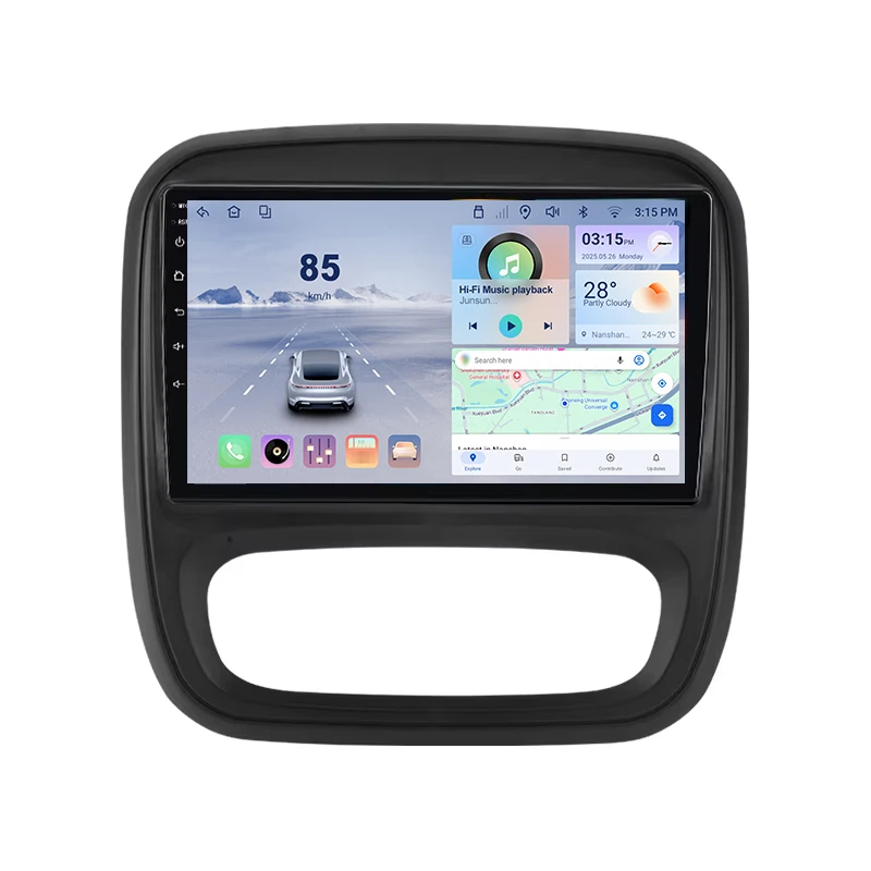 Junsun Android Autoradio für Renault Trafic 3 2014-2021 Opel Vivaro B 2014-2018 Kabelloses Apple CarPlay Android Auto GPS-Navigation Bluetooth WiFi DSP RDS Touchscreen Multimedia-Player 2DIN