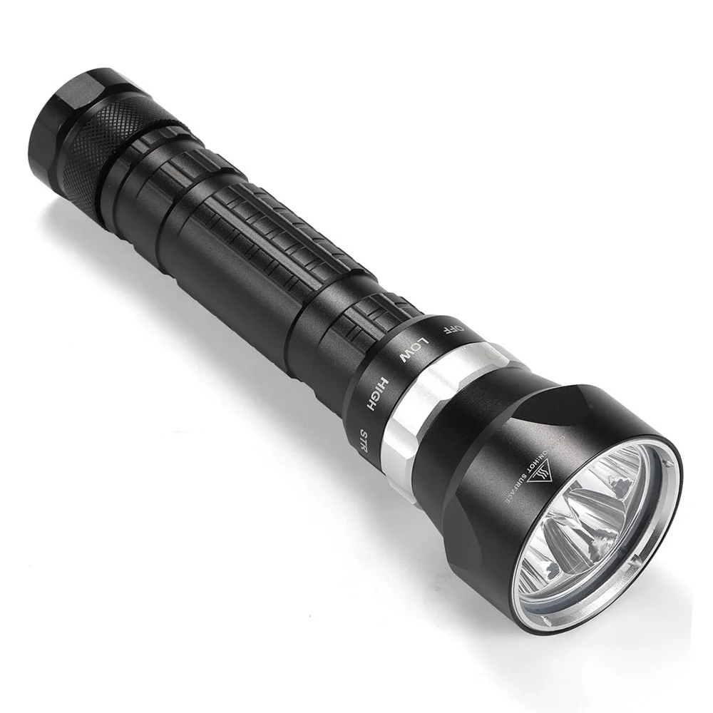 IPX8 LED Diving Flashlight 4*XHP50 dive Torch White/ Yellow light Underwater Waterproof Diver Lamp 3 Mode 26650 hunting Lantern