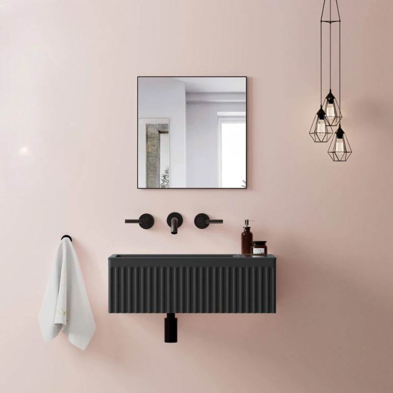 

Small apartment bathroom wash basin Artificial stone wall-mounted wash basin