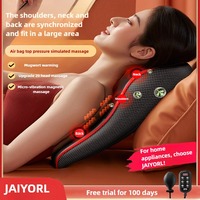 JAIYORL Massage Pillow Electric Airbag Cervical Massager Neck Waist Back Vibration Heating Shoulder Kneading With Remote Control