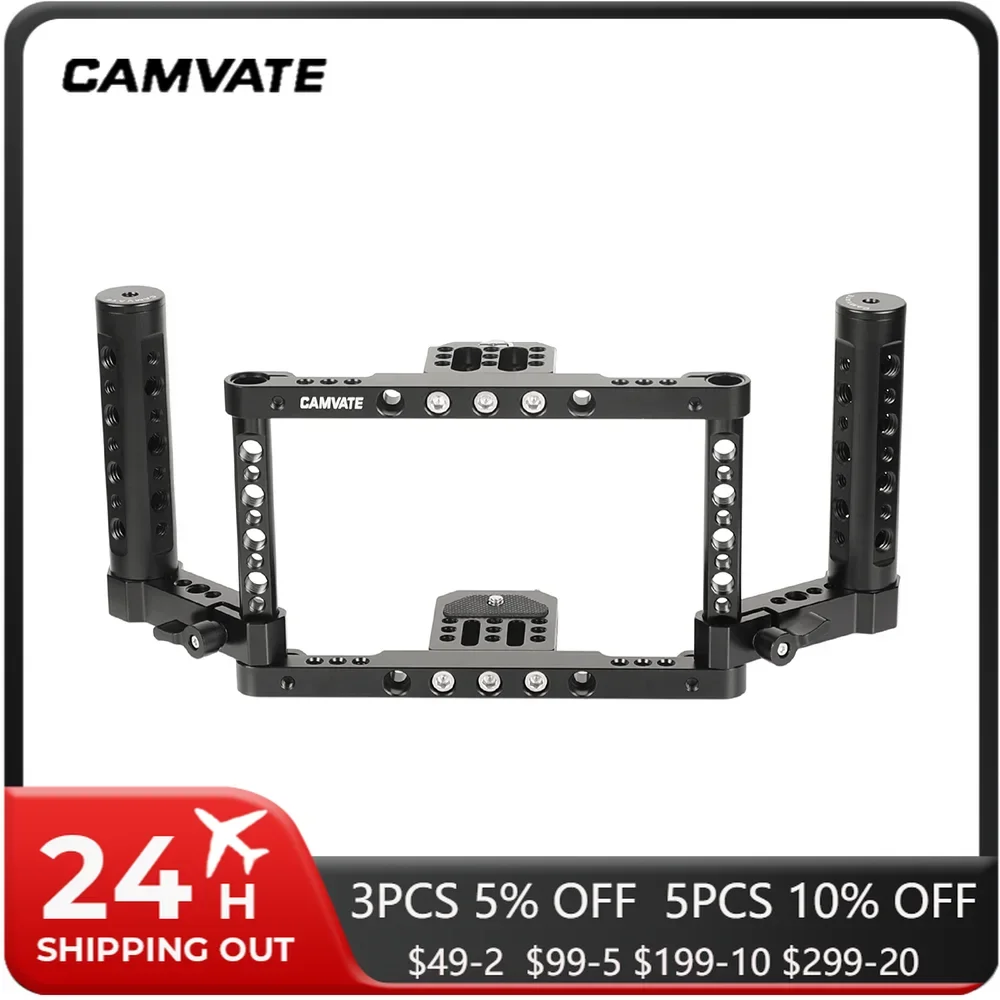 CAMVATE Director’s Monitor Cage Rig With Adjustable Dual Cheese Handgrip For 5\