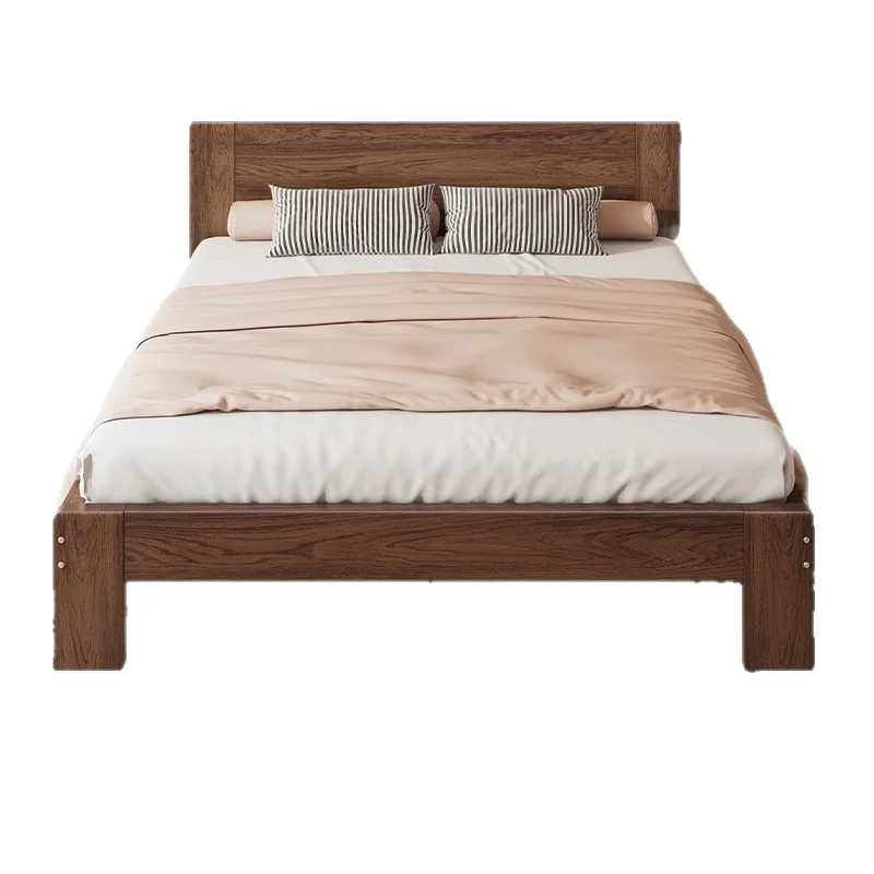 1.8 Double 1 meter single bed Solid wood household bed 1 meter 2 Rental room 1.5 Bed frame Economy