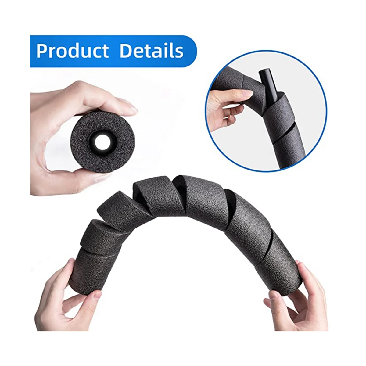 لينة رغوة أنبوب غطاء عازل ، دوامة الطابق السفلي ، أنابيب التفاف ، أنابيب العزل ، القطب حامي ، 6 قطعة