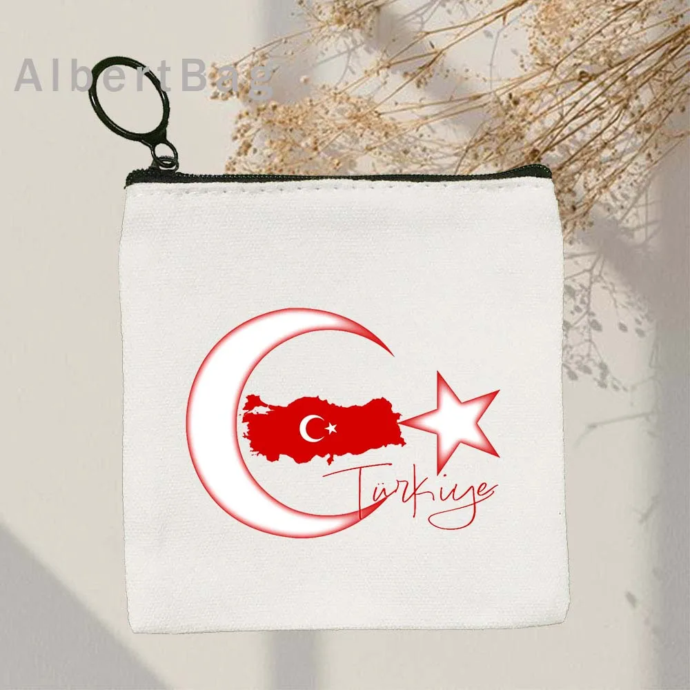 Retro Kalkoen Istanbul Skyline Turkse Souvenir Meisje Patriottische Schattige Geschenken Canvas Tas Portemonnee Sleutelhoes Portemonnee Rits Etui