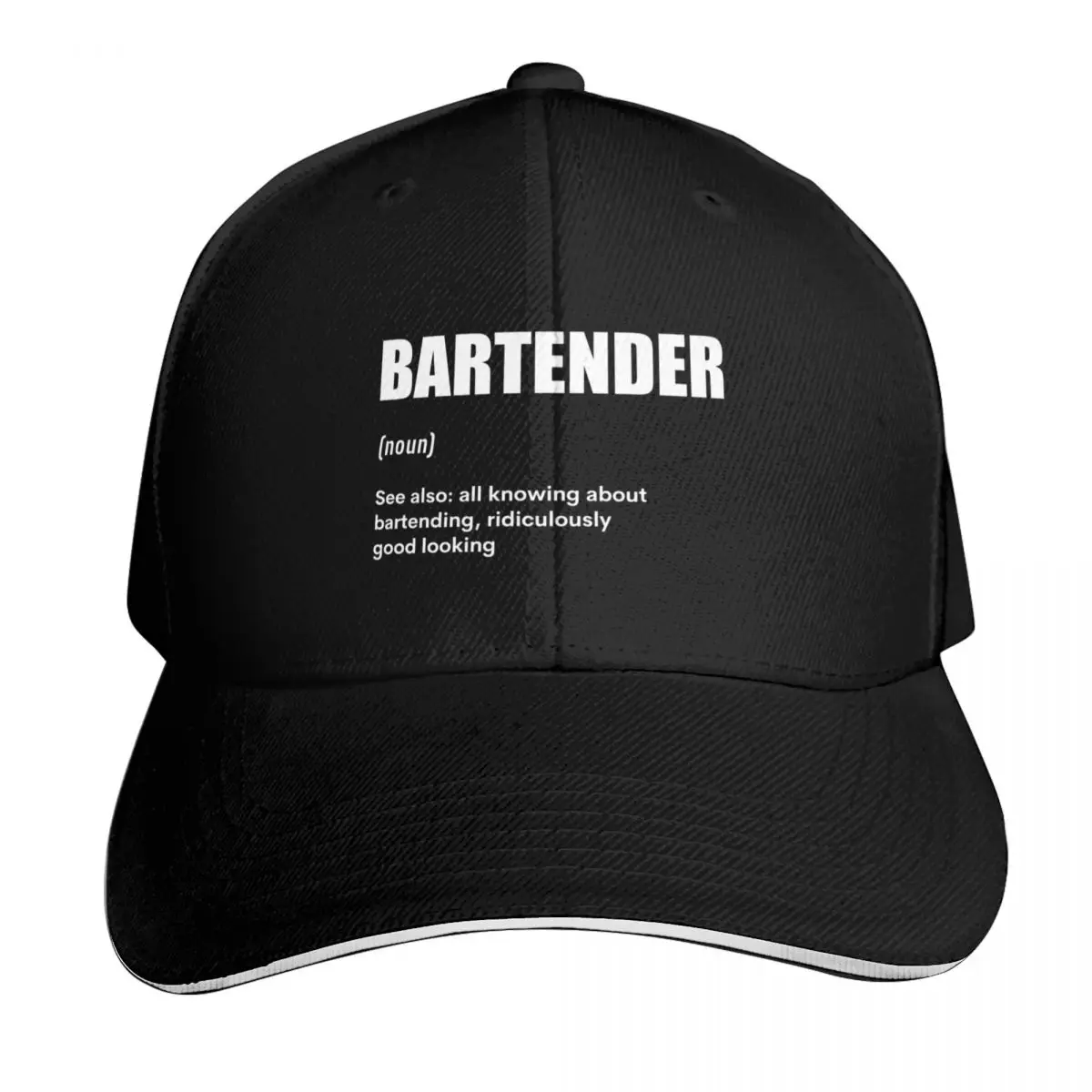 Barkeeper Bartender Funny Definition Baseball Cap Six Panel Structured Crown Sun Protection UPF 50+ Breathable Mesh Back