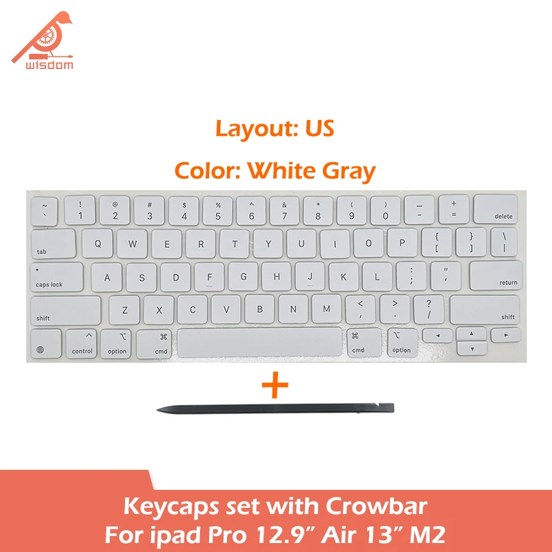 Nero Bianco grigio US Layout Keycaps Tasti per iPad Pro 12.9 "Air 13" M2 Magic Keyboard Repair Key Sostituzione