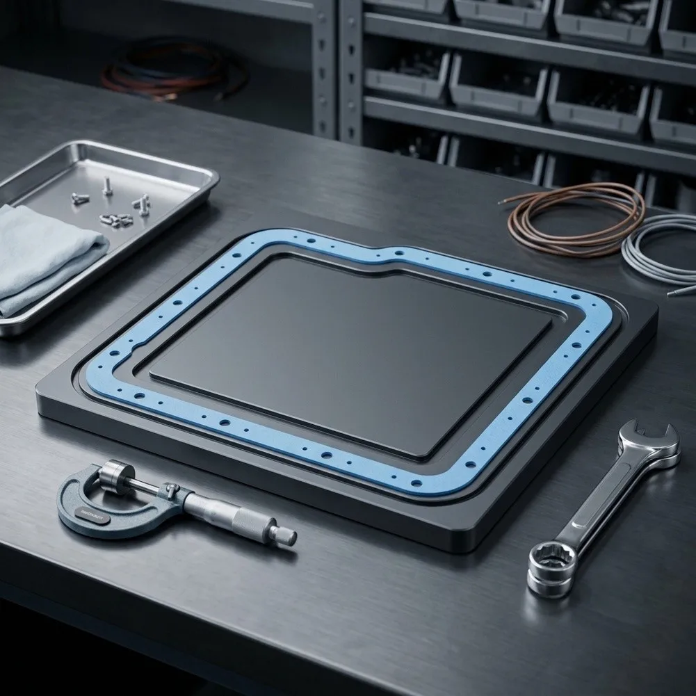 OEM 93100 Silicone Steel Transmission Oil Pan Gasket Designed for Powerglide and Moroso 42000 42001 Applications