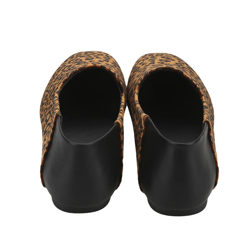 Piergitar Brown Leopard Print Velvet Patchwork Black Leather Men Flats Shoes For Party Wear Slip-On Loafers Ballet Slippers