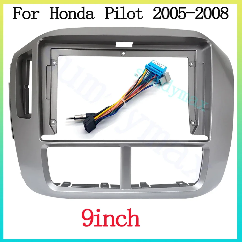 Double 2 Din Car Radio Frame for Honda Pilot 2005 2006 2007 2008 Auto Stereo Panel Dash Installation Kit Trim Bezel Cover