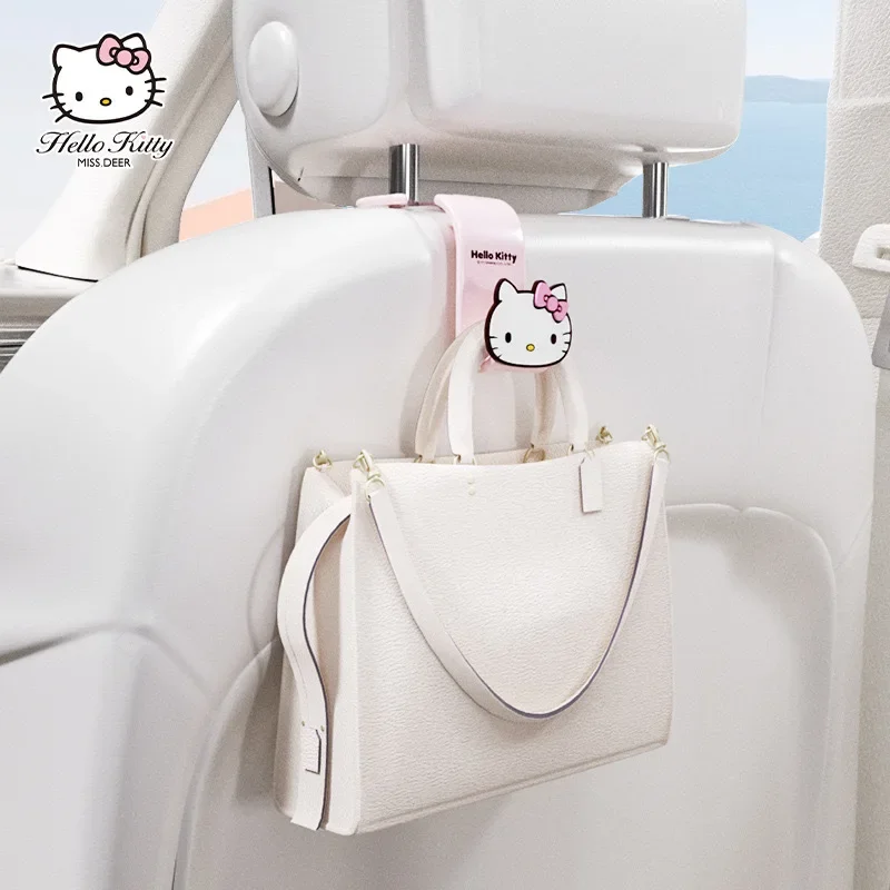 Miniso Sanrio Hello Kittys Cartoon Car Seat Headrest Hook Car Back Seat Organizer Hanger Storage Cartoon Car Accessories Gifts