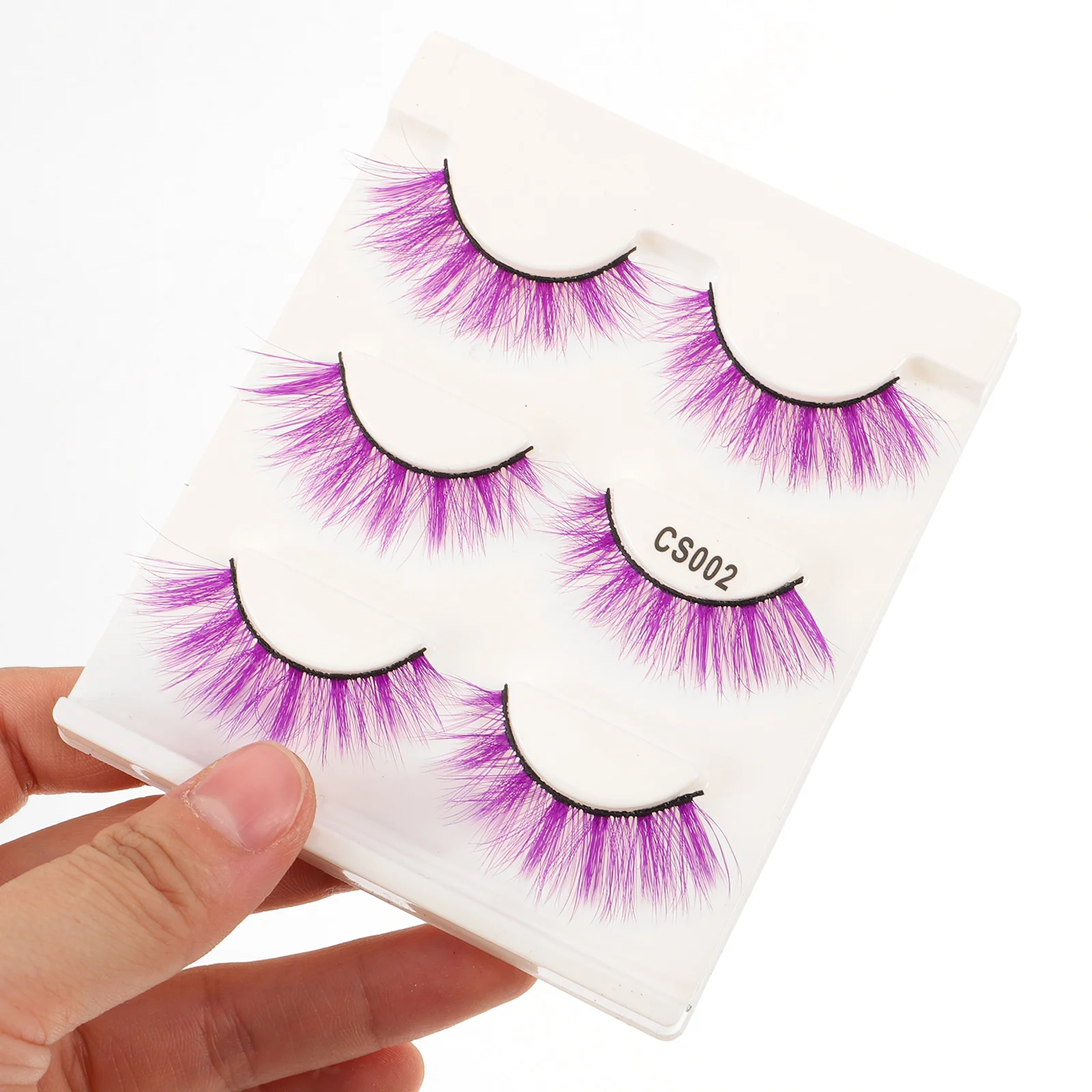 3 Pairs Reusable False Eyelash Thick Colorful Lashes Eyelashes 3D Makeup Accessories Fake Dense Three-dimensional Miss