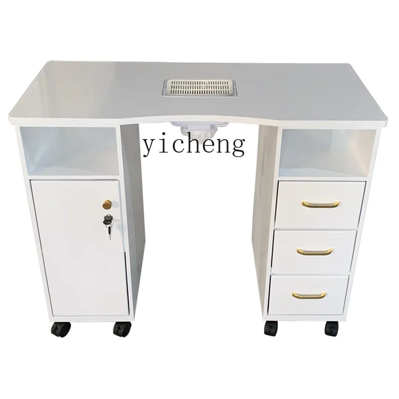 

ZC White Nail Table Simple Spray Paint Vacuum Cleaner Nail Table Environmental Protection Single Manicure with Drawer