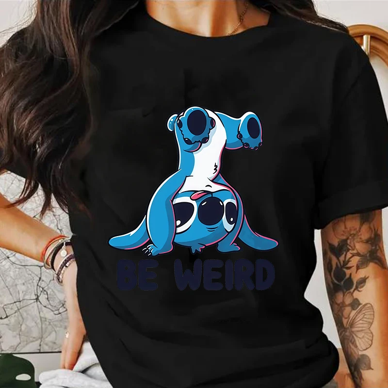 

Basic t-shirts Women's Clothing Design Cute Round Neck Short Sleeve Top Summer Female Streetwear Tops Clothes New Stitch Tees