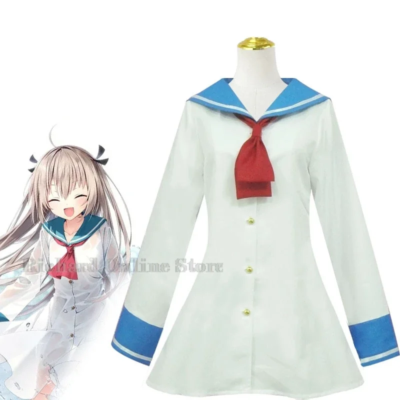 ATRI YHN-04B-009 마이 디어 모멘트 아트리 코스프레 코스튬, 애니메이션 할로윈 유니폼 의상, 역할 놀이 노벨티 카니발 아트리 원피스 가발