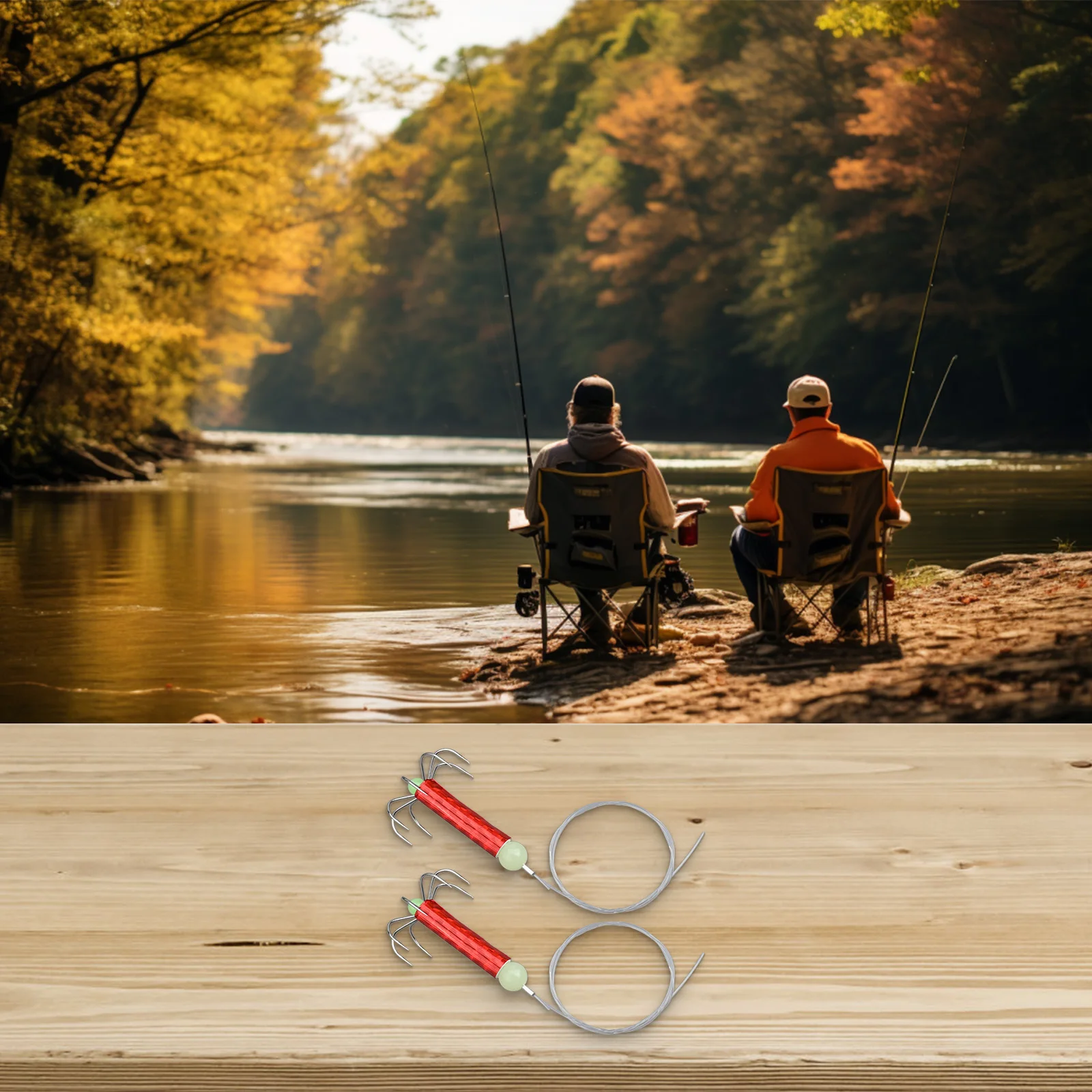 

For Luminous Hooks Night Glow Fishing Hooks Night Fishing Lightweight And Portable Long-Term Use Luminous Effect