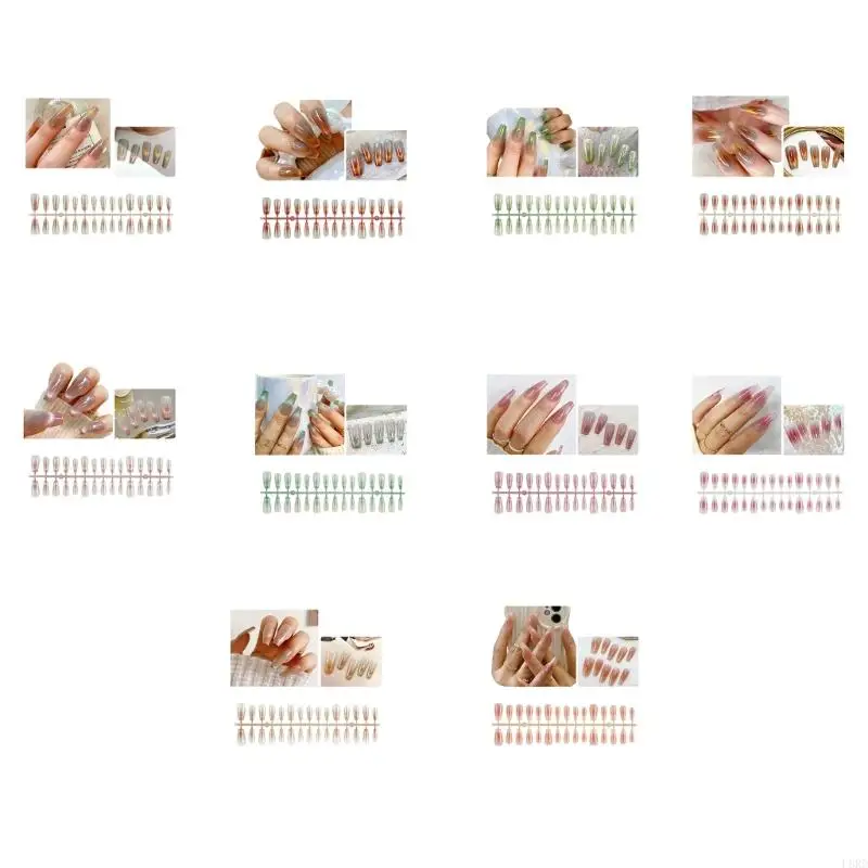 

L8RD 30 шт., длительное нажатие на ногти, гроб, французские накладные ногти, градиентные акриловые ногти, глянцевые накладные и