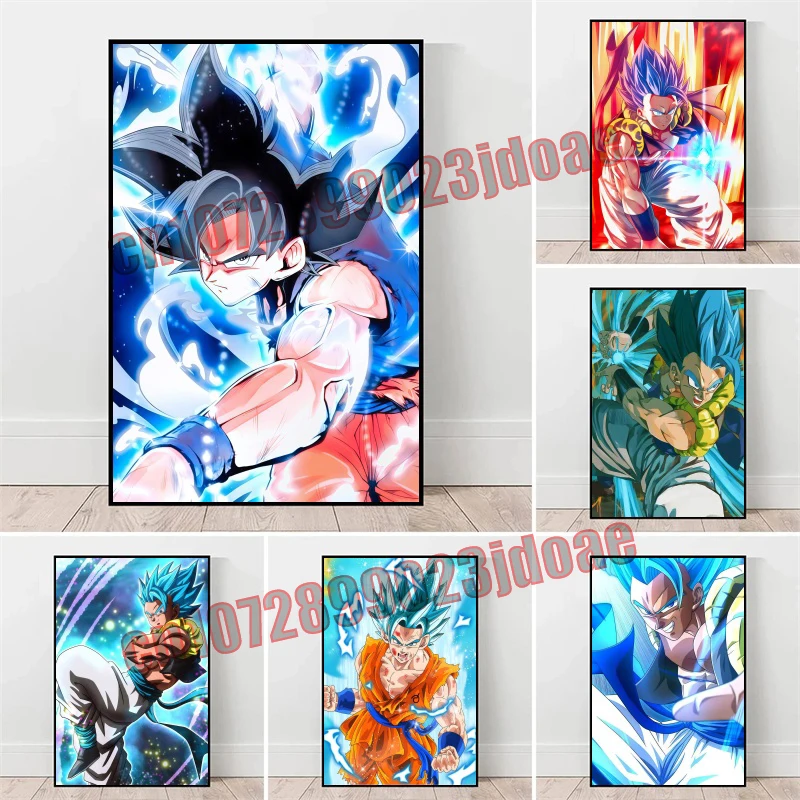 

Dragon Ball Goku Vegeta Kakarote Frieza Mural Frameless Canvas Painting Living Room Study Decorative Art Comic Illustration Gift