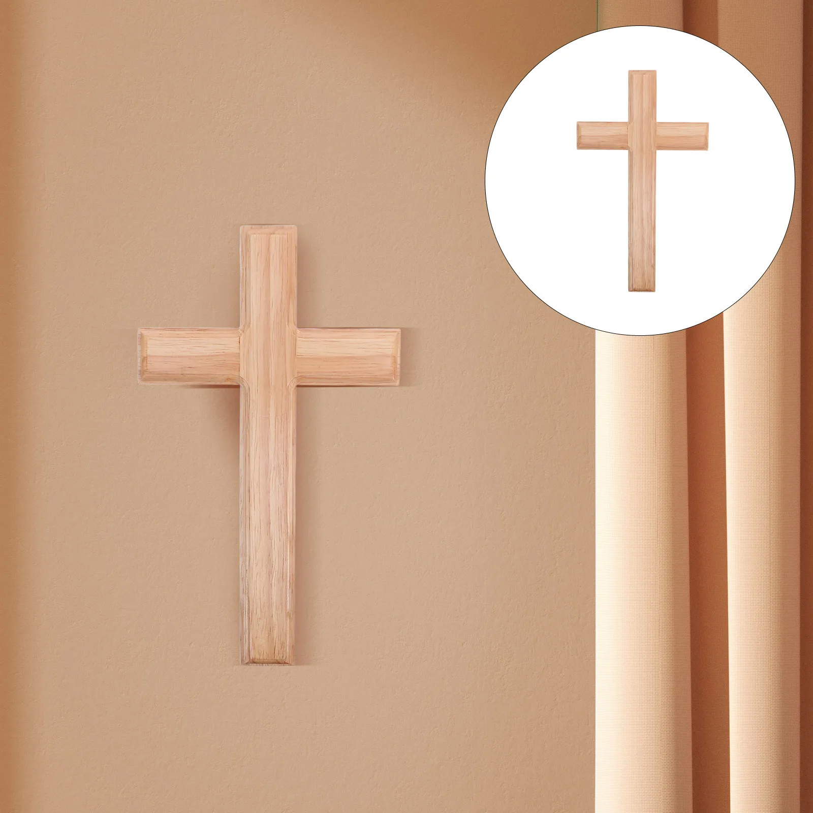 

Wooden Cross 25Cmx14.5In Natural Grain Christian Wall Decor For Home Church Entryway Religious Decoration Wall Hanging Wood