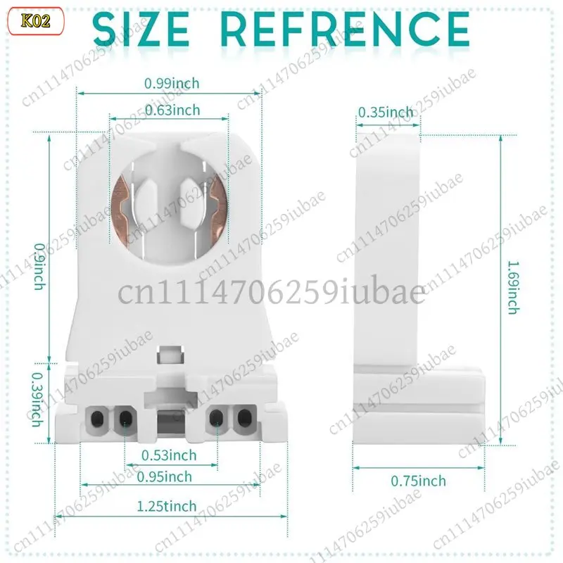BK T8 T10 T12 LED Lamp Holder Tombstone Non-Shunted Socket 100Pcs Fluorescent Tube Light Bulb Holder Replacement Parts