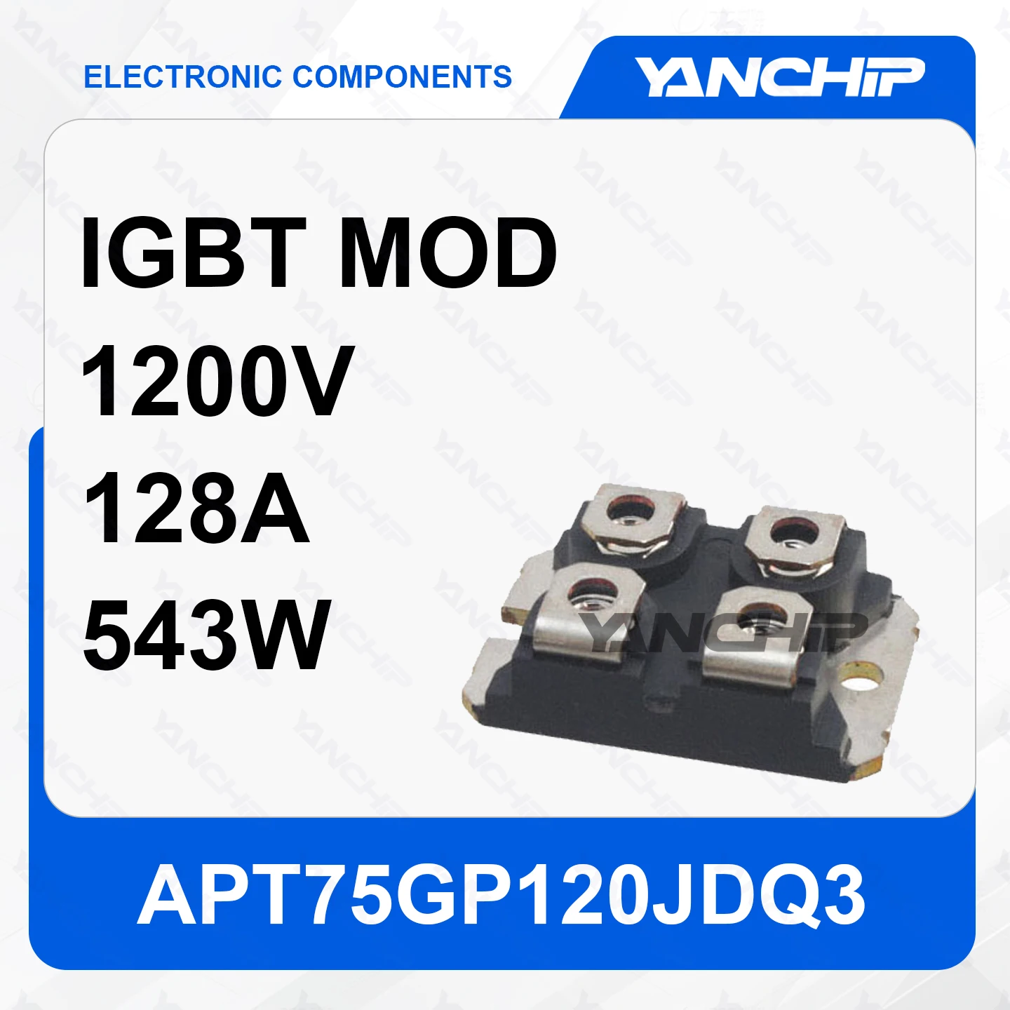 

IGBT MOD APT75GP120JDQ3 PT single path 1200V 128A 543W ISOTOP 3.9V @ 15V，75A 1.25mA 7.04 nF @ 25 V -55°C ~ 150°C