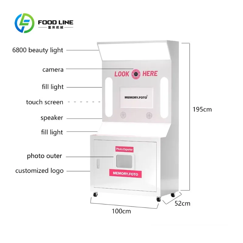 Customized New Trend Party Photo Booth Instant Printouts Photo Booth Station Commercial Use Self-service Photo Booth With Camera
