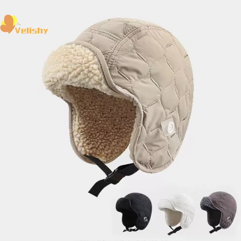 الشتاء الرجال النساء الصياد طيار جندي إيرفلاب دافئ مقاوم للماء تزلج أسفل قبعة منفذها غطاء الأذن حماة القبعات عكسها يمكن ارتداؤها #4