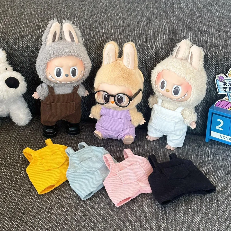 Labubu-ropa para muñeca, monos, accesorios, cámara pequeña, 15/17cm, Labubu V1 V2 V3, ropa para muñeca de peluche, juguete de bolsillo para regalo