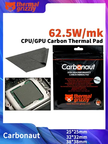 Coussin thermique en carbone Grizzly Carbonaut 0.2mm, Non adhésif, Flexible, réutilisable, CPU/GPU/PS4/carte mère, coussin thermique en Silicone