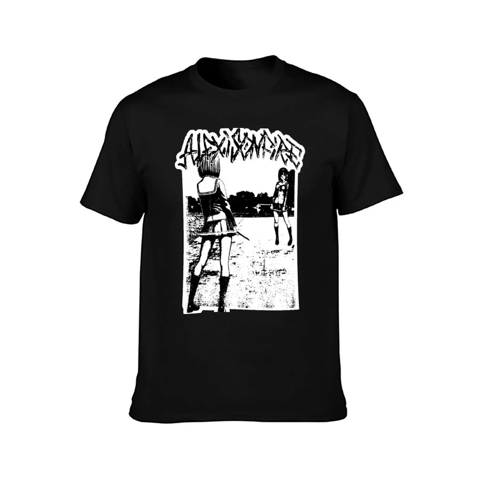 Alexisonfire Merch Anime Knife Fight T-Shirt, Summer Casual Cotton Tee, Oversized Streetwear Tops, Vintage Graphic Print